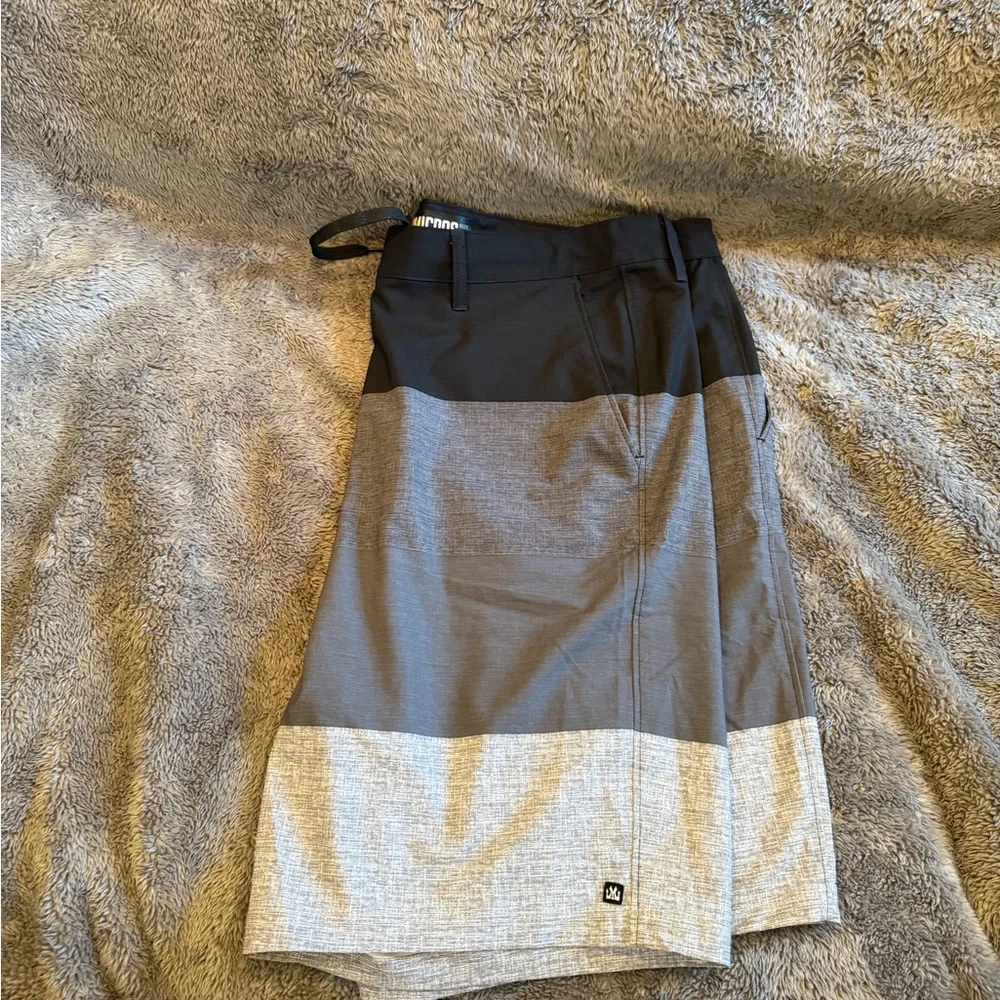 NWT Micros Black and Gray Hybrid Shorts